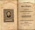 Thomas Jeffersons Notes on the State of Virginia With an Appendix Relative to the Murder of Logans Family. Date: 1803.